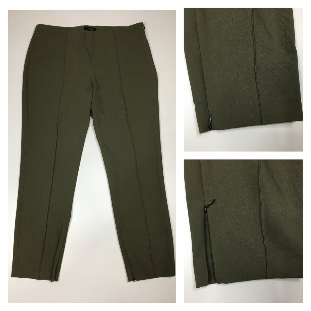 THEORY Green ALETTAH Approach 2 Zip Ankle Crop Dress Pant